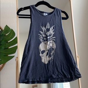 Sleeveless Pineapple Skull Tank
